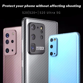 2 v 1 Za Samsung Galaxy S21 Ultra Opomba 20 Ultra S21 Plus Kovinski Objektiv Kamere + Ogljikovih Vlaken Kože Nazaj Screen Protector Nalepke