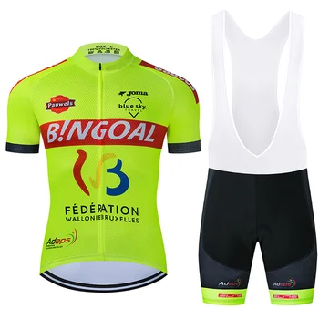 2021 BINGOAL Kolesarska Ekipa Jersey Fluorescentna Kolesarske Hlače 20 D, Nastavite Ropa Ciclismo MenS Poletje Kolesarjenje Maillot Dnu Oblačila