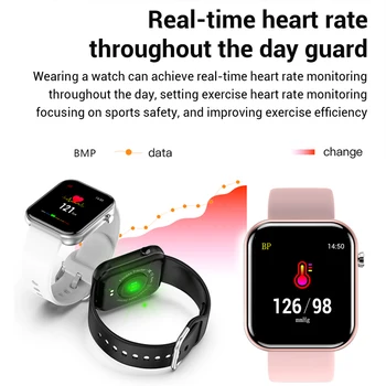 2021 Novi Barvni Zaslon Smart Gledam Ženske moški Poln na Dotik Fitnes Tracker Krvni Tlak Pametna Ura Ženske Smartwatch za Xiaomi