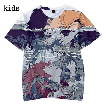 2021 Vroče Prodaje Anime Ponyo na Cliff 3d Tiskanih Majica Fashion Harajuku Slog Kratek Rokav T-majice Unisex Oversize Vrh