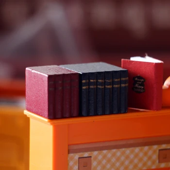 2pcs Lutke Miniaturni 1:12 Lesenih Knjige Komplet Pohištvo Dekor Igrača