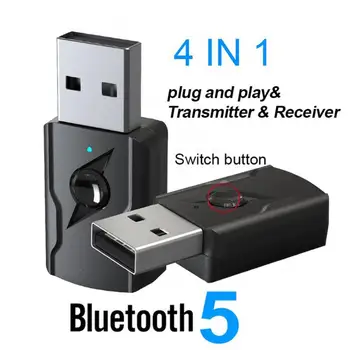 80% Off 4 v 1, USB, Bluetooth Oddajnik Sprejemnik Dvojni Izhod Avto, Računalnik, TV Adapter