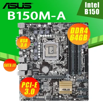 Asus B150M-A Motherboard LGA 1151 DDR4 64GB PCI-E 3.0 SATA III i7 i5, i3 Intel Desktop B150 Placa-Mãe 1151 USB3.0 Micro ATX Uporablja