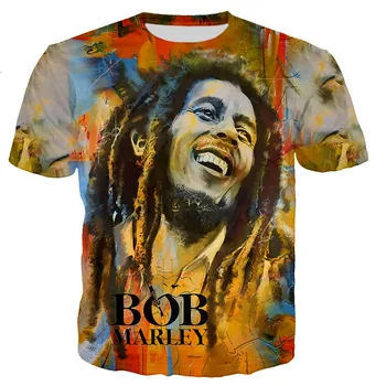 Bob Marley Majica s kratkimi rokavi Moški/ženske 3D Natisnjeni T-majice Priložnostne Harajuku Slog T-shirt Ulične Vrhovi