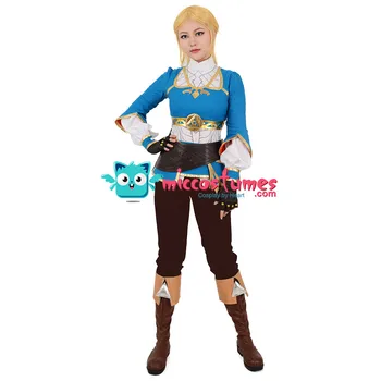 Botw Cosplay Princesa Cosplay Kostum Halloween Kostumi za Ženske, Modro Obleko Vrh