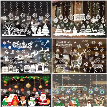 Božič Windows Nalepke Santa Claus Vesel Božič Okraski Za Dom 2021 Božični Okrasek, Novo Leto 2022 Noel Božič, Darila