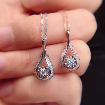 Lepe lije sijoče moissanite ogrlica za ženske, nakit ogrlica 925 sterling srebro darilo za rojstni dan krog sijoče dragulj