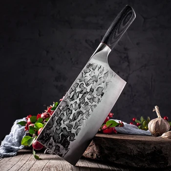 Novi Kuhinjski Nož 5 7 8 inch 7Cr17 iz Nerjavečega Jekla 440C Pripomoček Cleaver Kuhar Nož za Risanje Mesa Santoku Kuhanje Orodje Set Kitajski