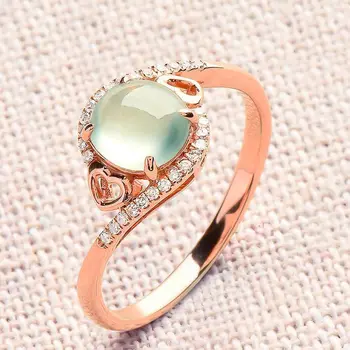 Novi originalni oblikovalec obrti naravnih chalcedony odpiranje nastavljiv prstan ovalne ljubezen nepravilne oblike čar ženske srebrni nakit