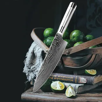 Nož Set Kuhar Santoku Japonski Nož 7CR17 440C Visoko vsebnostjo Ogljika iz Nerjavečega Jekla Strokovni Pripomoček za Kruh, Rezanje Nožev