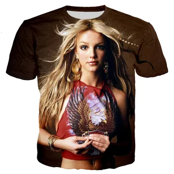 Pevka Britney Spears Moški/ženske Nov Modni Kul 3D Natisnjeni T-srajce Moda Priložnostne Slog Tshirt Ulične Oversize Vrhovi