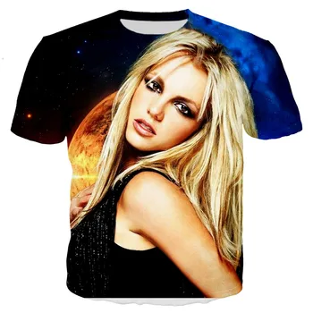Pevka Britney Spears Moški/ženske Nov Modni Kul 3D Natisnjeni T-srajce Moda Priložnostne Slog Tshirt Ulične Oversize Vrhovi