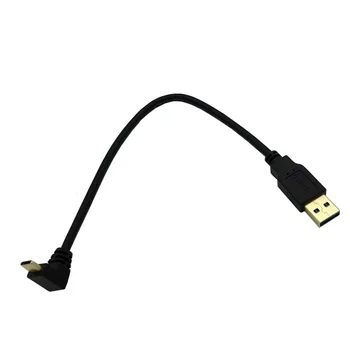 Pozlačeni USB 3.0 (Tip A) Moški-USB3.1 (Tip C)Moški 90 Stopinj USB za Sinhronizacijo Podatkov & Polnjenje Priključek za Kabel(Črna) 0,25 m