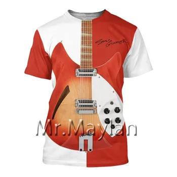 Rock Glasbe, Kitara 3D Tshirt Poletne Moške/Ženske Majica s kratkimi rokavi T-shirt Priložnostne Tee Shirt/Ulične Moške Obleke Prevelike 5XL