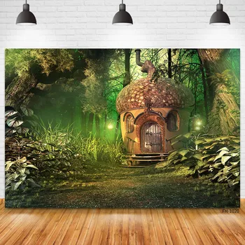 Sanjsko Mushroom House Čudežni Gozd Džungle Kulise Vinil Fotografija Ozadje Za Rojstni Dan Photophone Pravljice Foto Studio