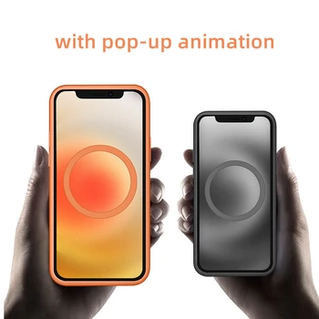 Silikonski Primeru Pop-up Animacija za Magsafe iPhone 12 Brezžično Polnjenje Tekočine Silikonsko Ohišje za iPhone 12 Max Pro Mini Pokrov
