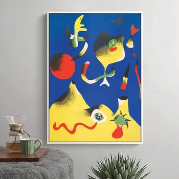 Slavni Joan Miro Povzetek Akvarel Platno Slikarstvo Plakatov in Fotografij Cuadros Stenskih slikah, za Dnevna Soba Dekoracijo Doma