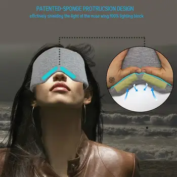 Spalna Maska za Oči Povoj Polno Kritje Manta Nastavljiv 3D Dihanje Nasumice Glavo Eyepatch Noč Masko in Očala Za Spanje