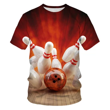 Udobno poletje casual moški T-shirt 3d tiskanje kratek rokav bowling ulični ples na prostem oblačila