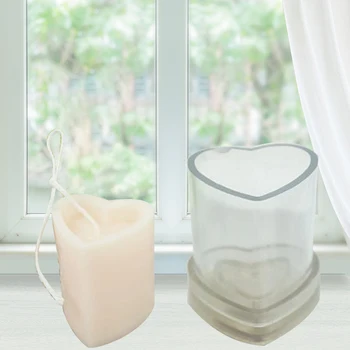 V obliki srca Ročno Aromaterapija Sveča Plesni korejski v obliki Srca DIY Sveča Model