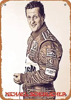 Vintage Videz Kovinski Znak Retro Portreti Michael Schumacher 8