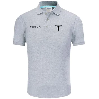 Visoka kakovost logotip crocodil Tesla logo Polo classic br Moški Polo Majica Moški Priložnostne trdna Kratek Rokav bombaž polos