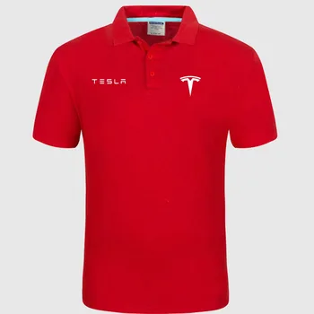 Visoka kakovost logotip crocodil Tesla logo Polo classic br Moški Polo Majica Moški Priložnostne trdna Kratek Rokav bombaž polos