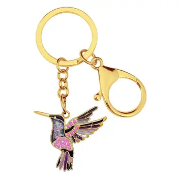 WEVENI Emajl Zlitine Anime Cvetlični Hummingbird Ptica Ključnih Verige ključe v Torbici Avto Denarnice Dekoracijo Keychain Za Ženske, Dekleta Darilo